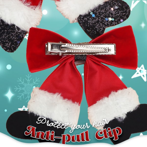 Cithway™ Christmas Boots Ribbon Hair Clip
