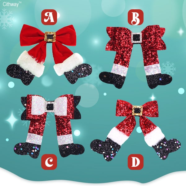 Cithway™ Christmas Boots Ribbon Hair Clip